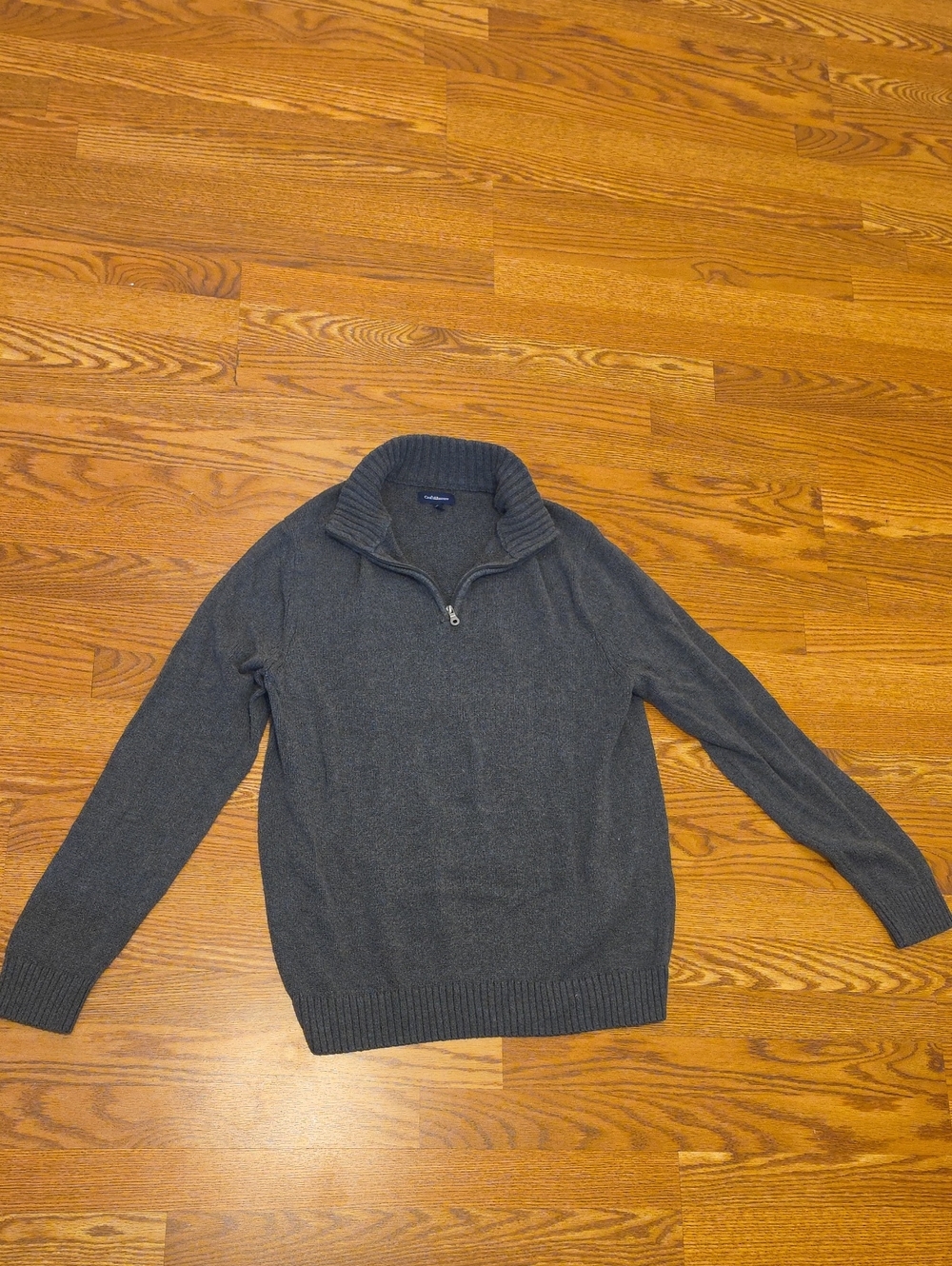 croft & barrow Men's Charcoal Zip-Neck Sweater
